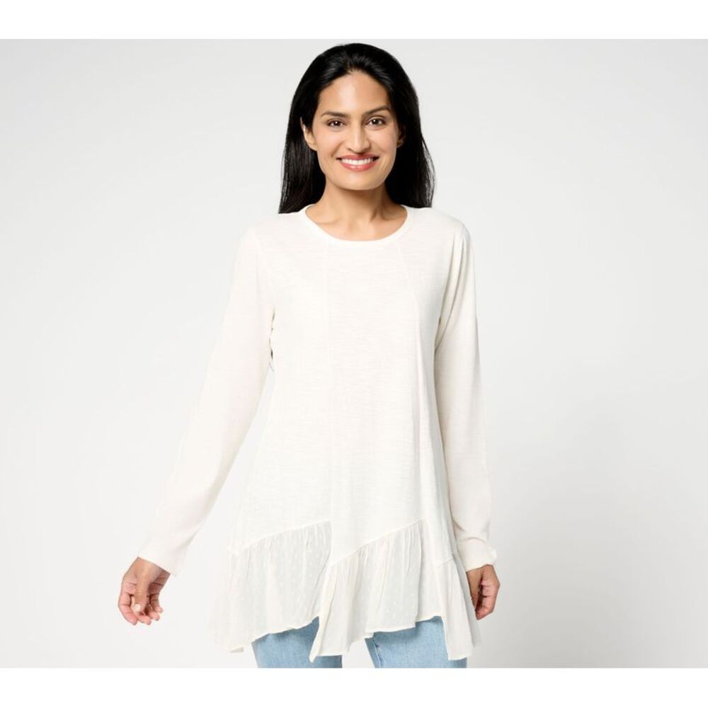 LEGO Women's Top Sz 2XS (XXS) 100% Cotton Woven Step Hem White A692501